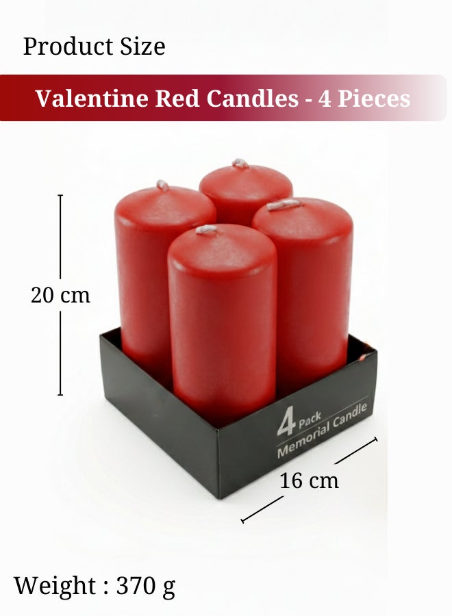 Feelings Red Scented Candle Set (4-Piece) - Romantic Valentine's Day Pillar Candles for Home Spa & Dinner - Image 2